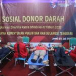 Sambut Hari Dharma Karya Dhika, Kanwil Kemenkumham Sultra Laksanakan Kegiatan Donor Darah
